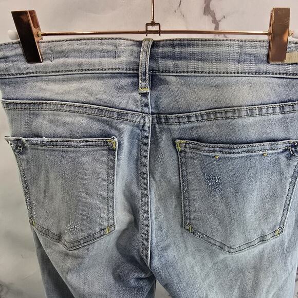 Anthropologie Jeans Womens 26 Skinny High Rise Light Wash Pilcro Distressed - Picture 7 of 12